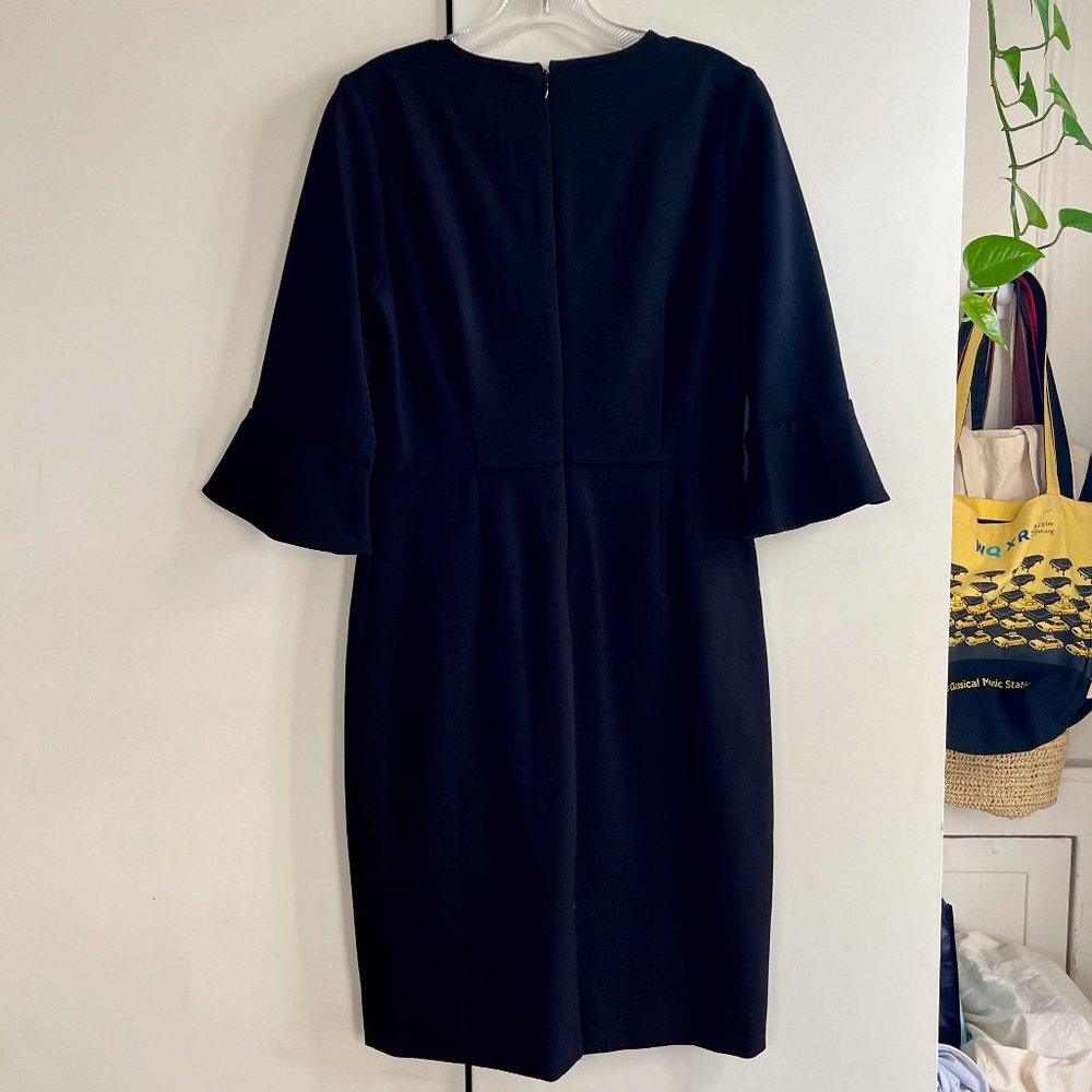 Beautiful Like New J. Crew Bell Sleeve Sheath Ponte Little Black Dress - Picture 4 of 4